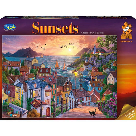 Puzzle - Holdson - Sunsets S4 - 1000pc Puzzle - Coastal Town