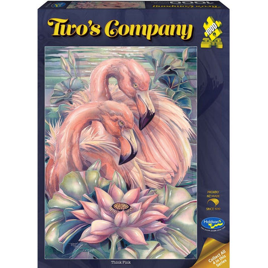 Puzzle - Holdson - Two's Company - 1000pc Puzzle- Think Pink Flamingo