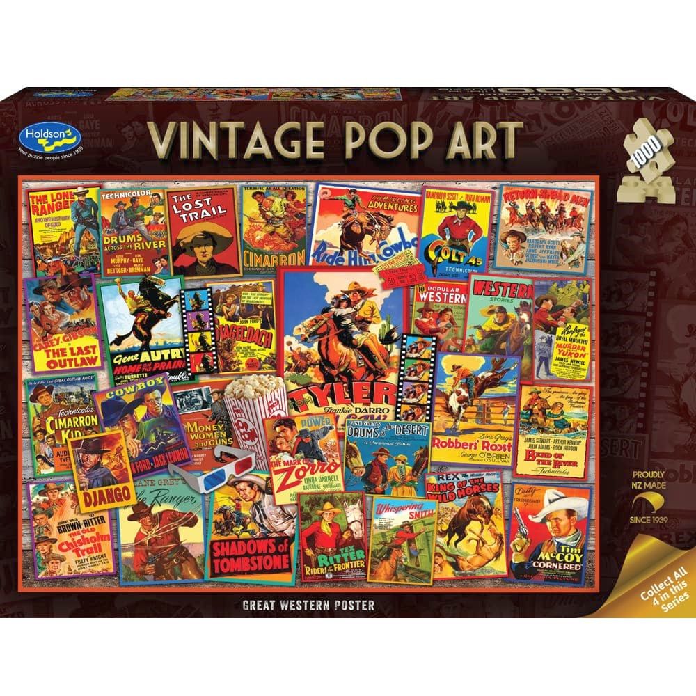 Puzzle - Holdson - Vintage Pop Art - 1000pc Puzzle- Gt Western Poster