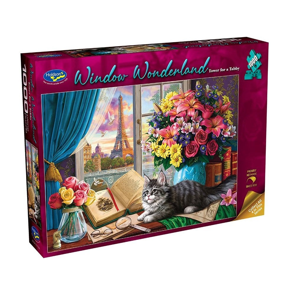 Puzzle - Holdson - Window Wonderland - 1000pc Puzzle - Tower For Tabby