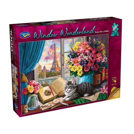 Puzzle - Holdson - Window Wonderland - 1000pc Puzzle - Tower For Tabby