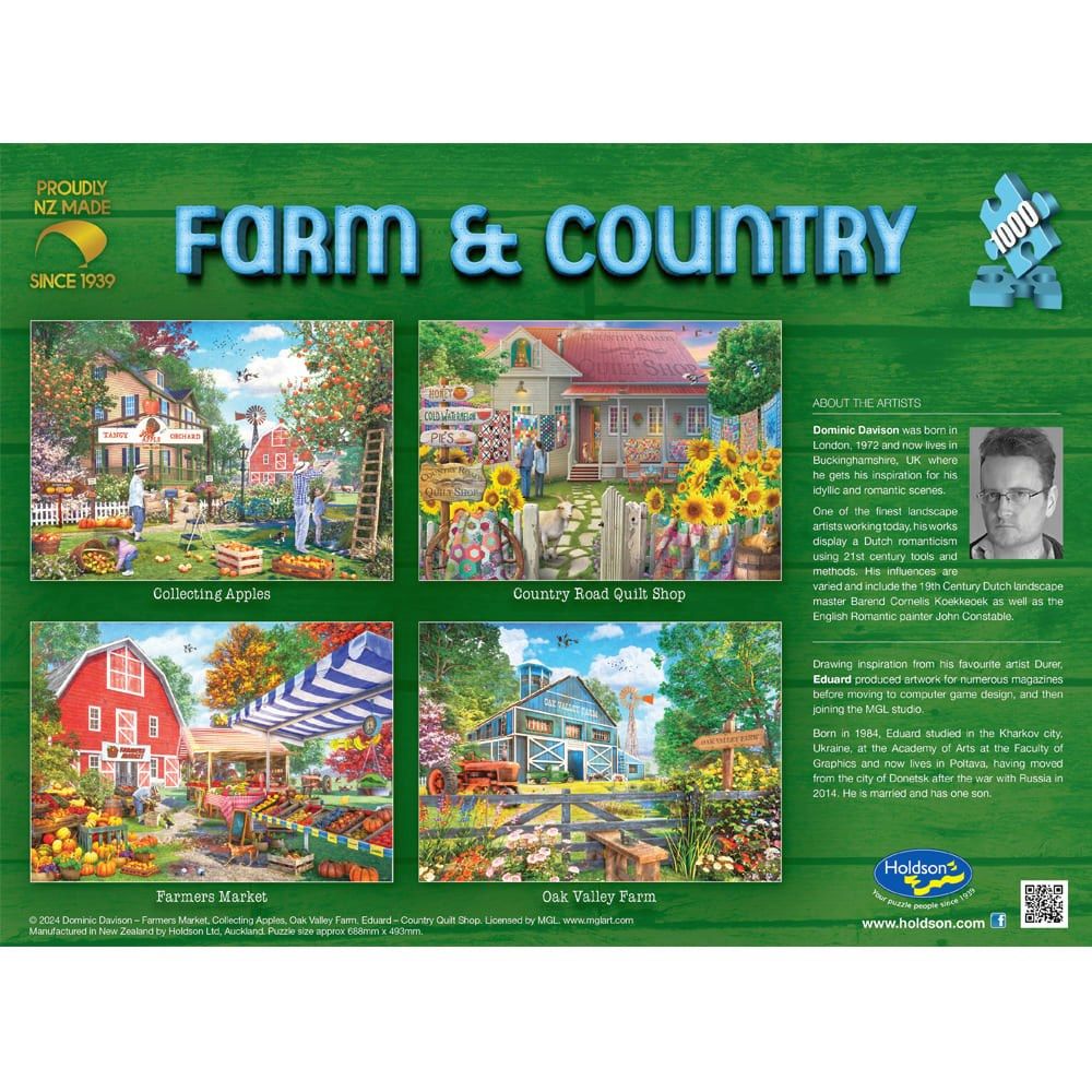 Puzzle - Holdson - Farm & Country - 1000pc Puzzle - SET OF FOUR