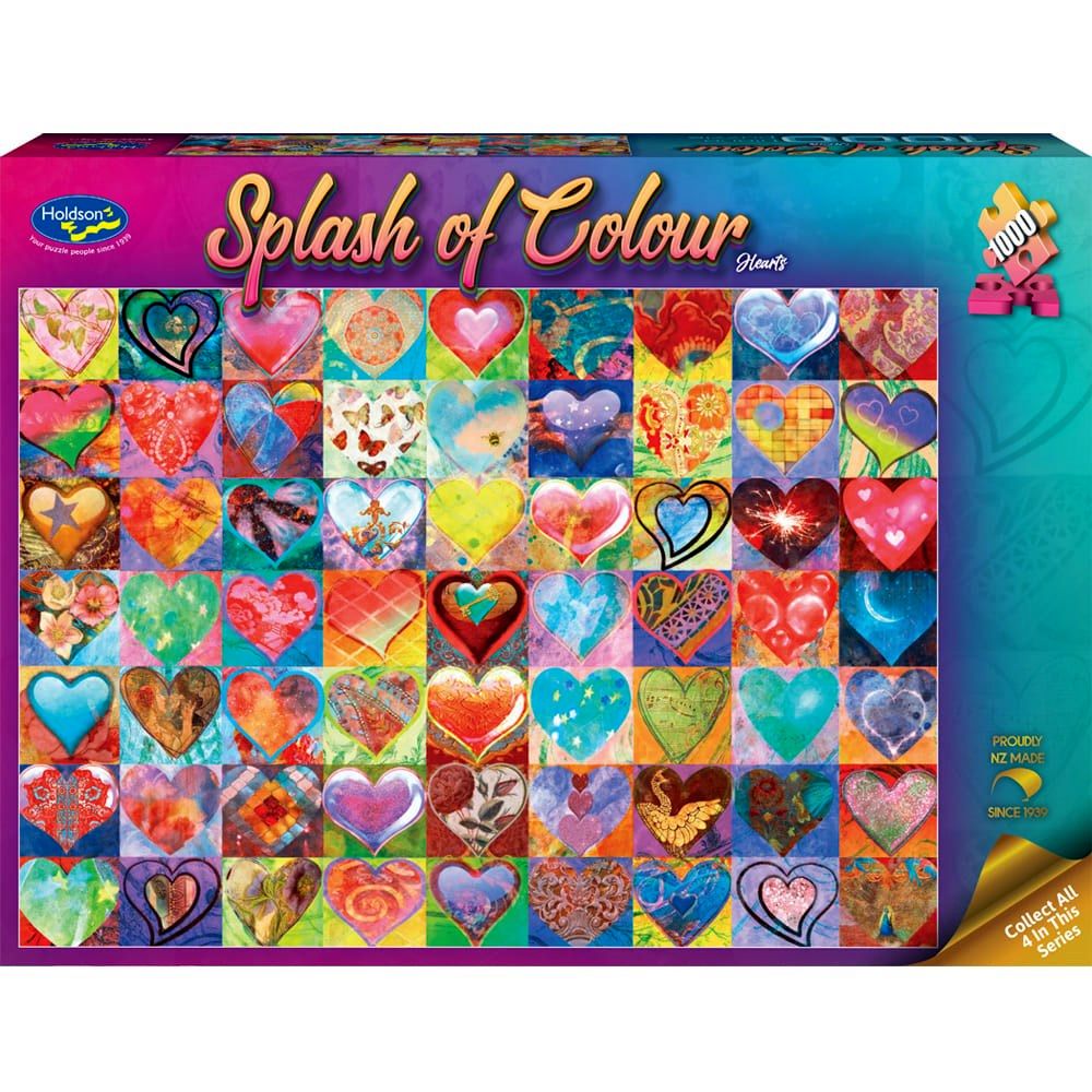 Puzzle - Holdson - Splash of Colour - 1000pc Puzzle - Hearts