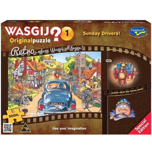 Puzzle - Holdson - Wasgij? - 500XLpc Puzzle - Retro Original #1 Sunday Drivers