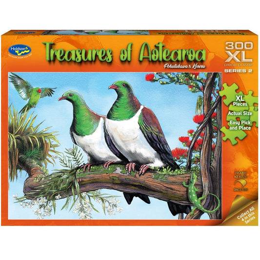 Puzzle - Holdson - Treasures of Aotearoa S2 - 300XLpc Puzzle - Pohutukawa & Kereru