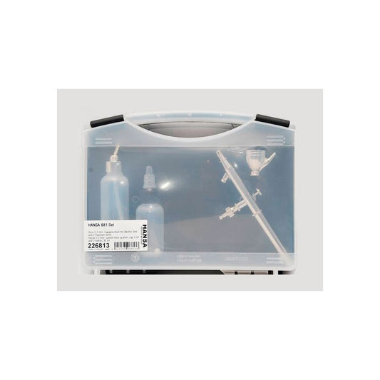 H&S Airbrushes - HANSA 681 Set nozzle set 0.3mm - cup 5ml - 2 bottles á 30ml - bottle adaptor