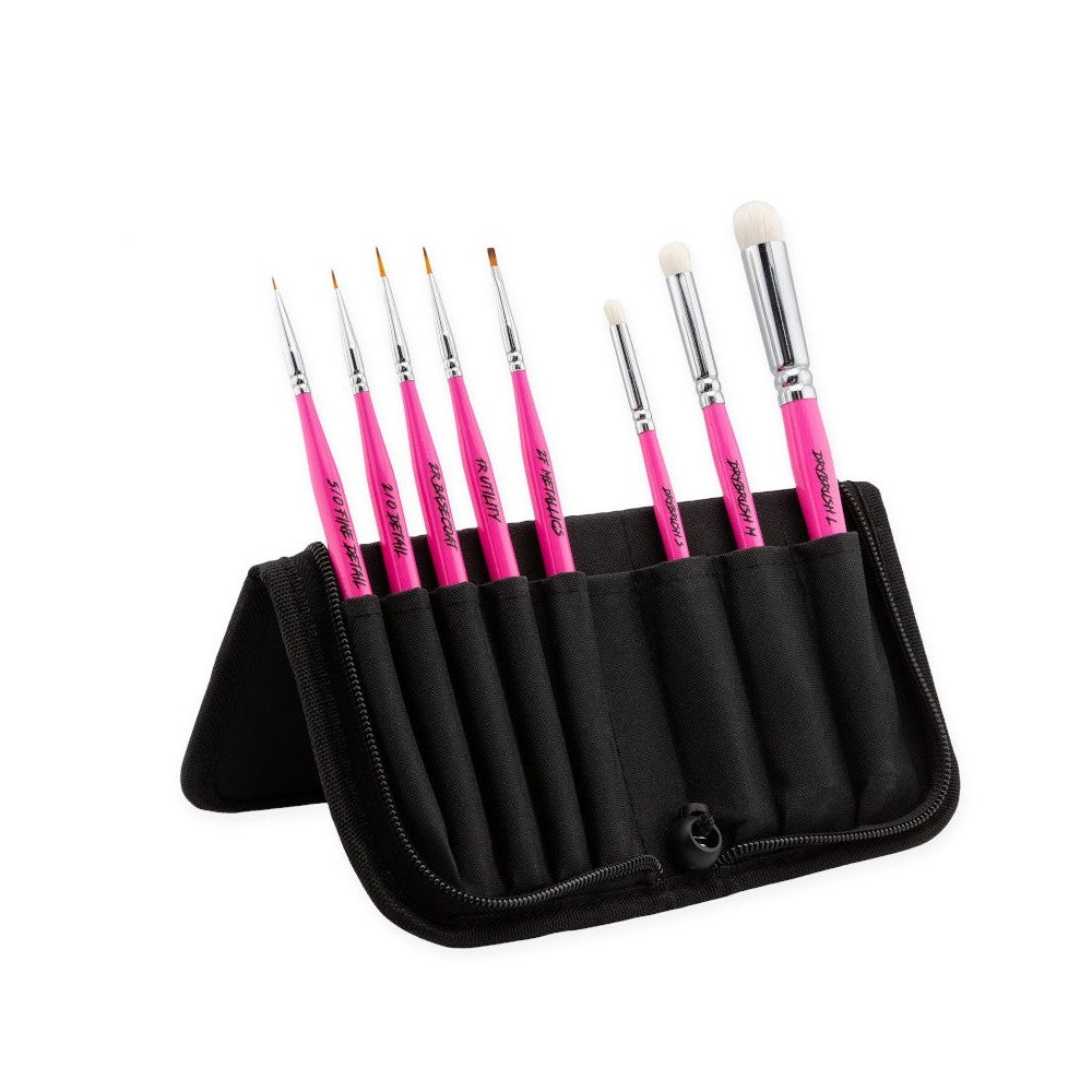 Turbo Dork - Fauxlinsky Brush Set w/ Stand Case (8 Brushes)