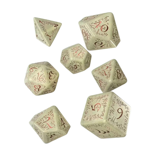 Q Workshop - Elvish Shimmering beige & copper Jumbo Dice Set 7