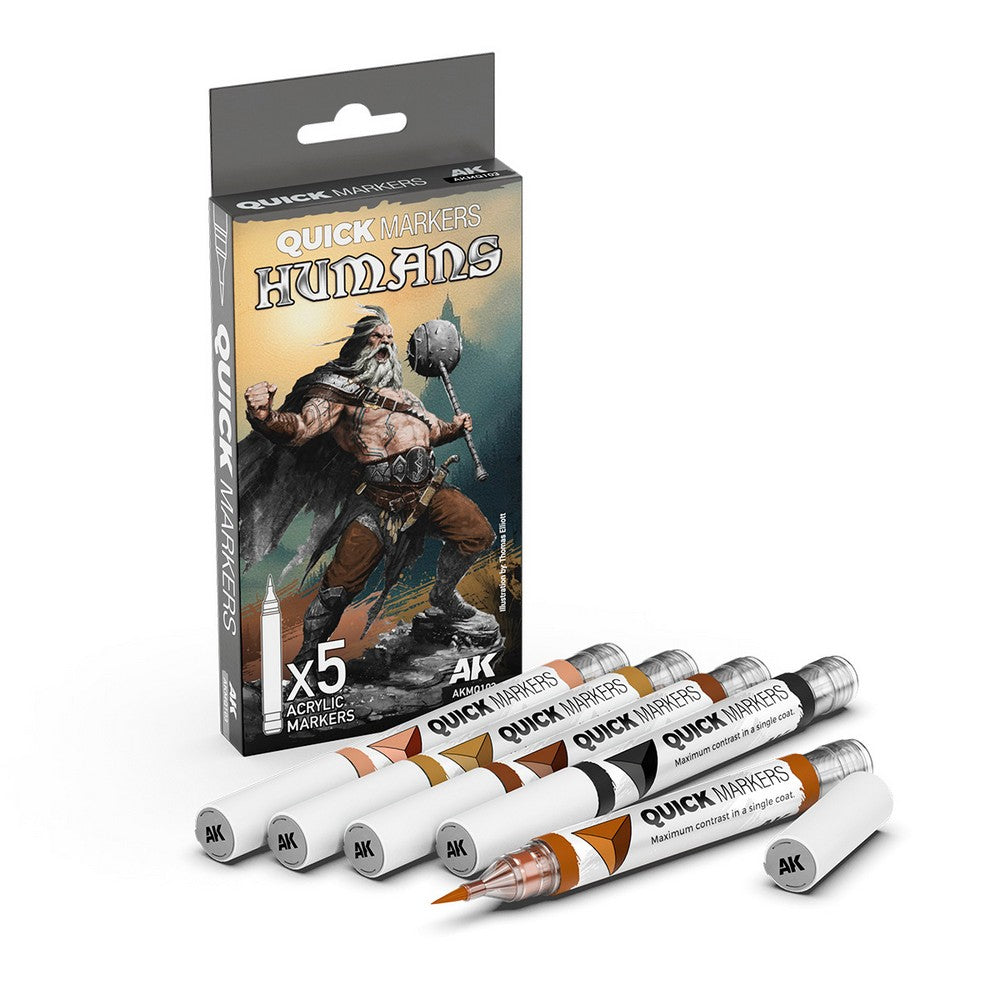 Ak Interactive - Quickmarker - Humans Quick Markers Set