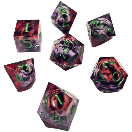 Chronicle - Red Purple ICU Liquid Core Dice Set