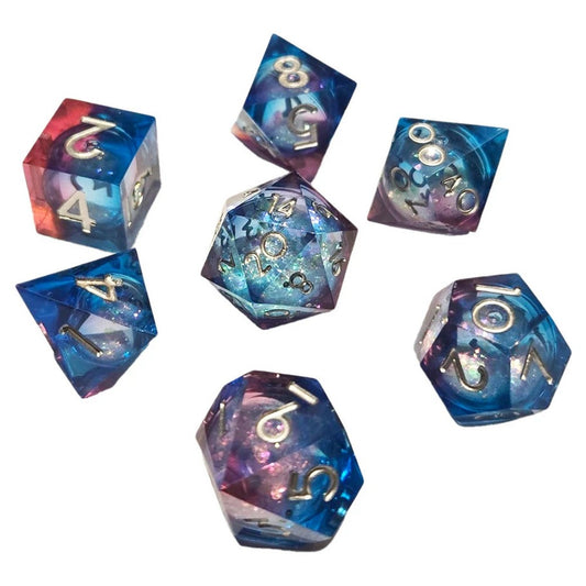 Chronicle - Pink Blue Nebula Liquid Core Dice Set