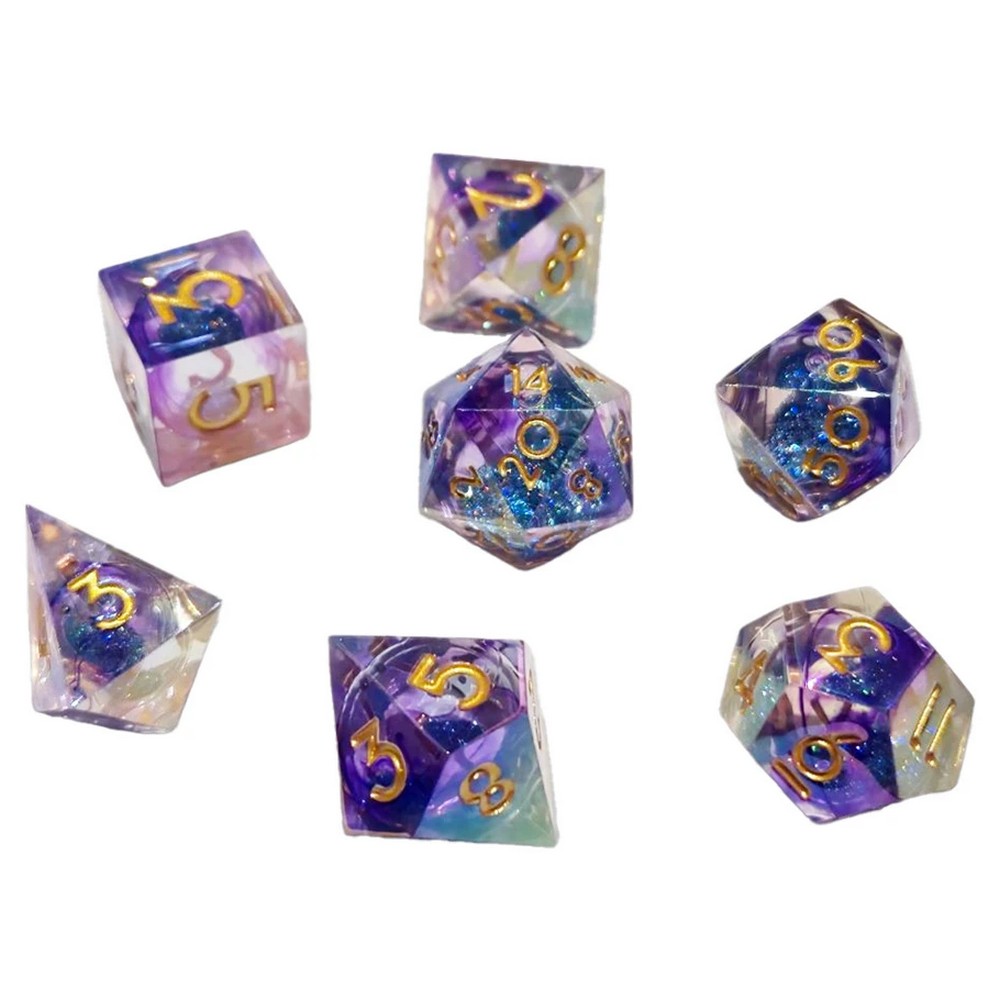 Chronicle - Purple Blue Nebula Liquid Core Dice Set
