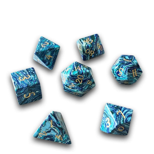 Chronicle - Apatite Gemstone Dice Set