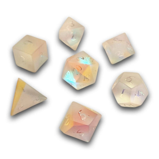 Chronicle - Frosted Dichroic Crystal Dice Set