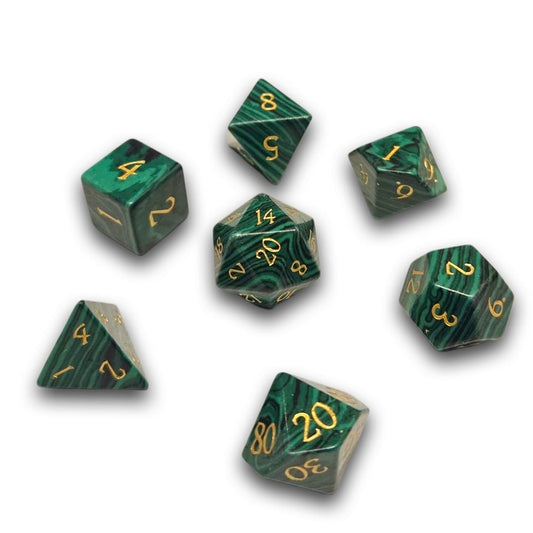 Chronicle - Malachite Gemstone Dice Set