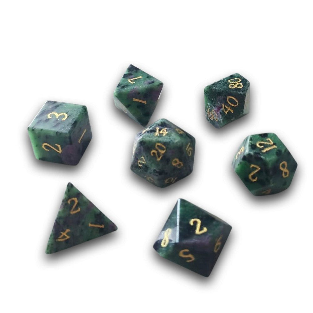 Chronicle - Moss Agate Gemstone Dice Set