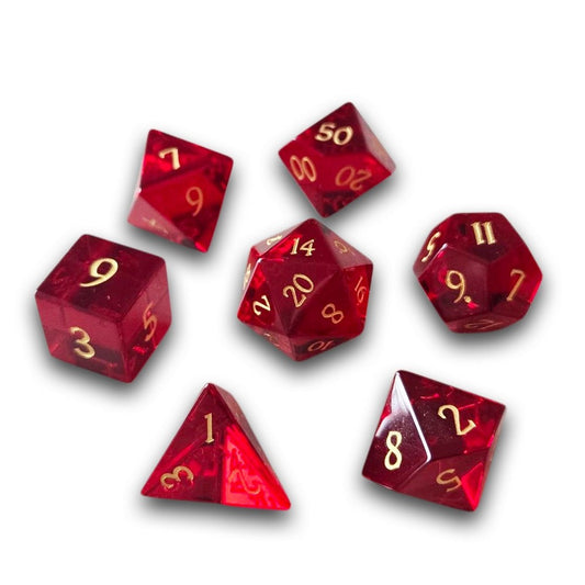 Chronicle - Ruby Crystal Gemstone Dice Set