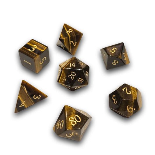 Chronicle - Tigers Eye Gemstone Dice Set