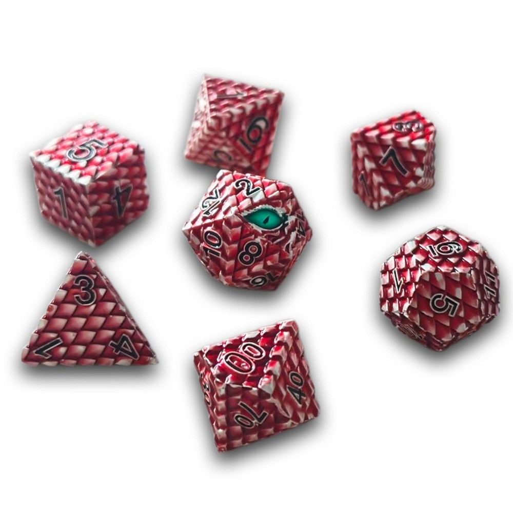 Chronicle - Red Dragonscale Metal Dice Set