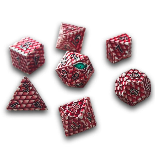 Chronicle - Red Dragonscale Metal Dice Set