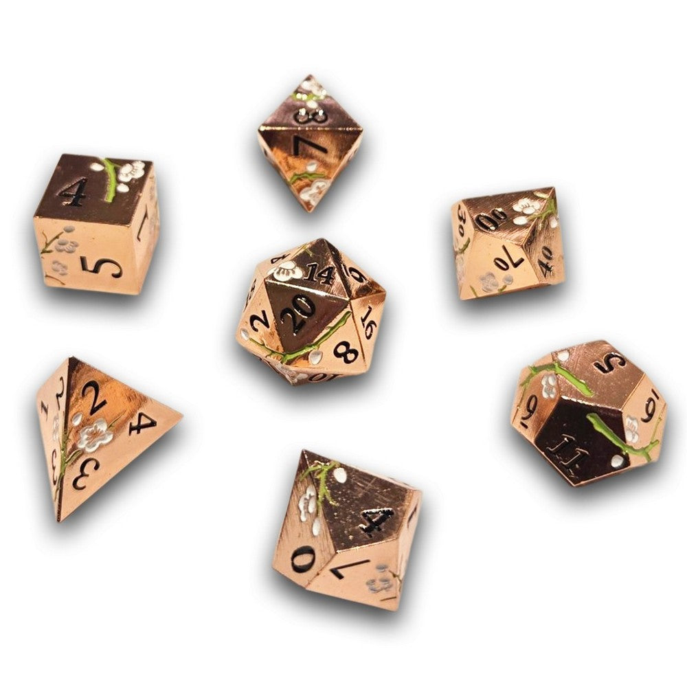 Chronicle - Copper White Sakura Metal Dice Set