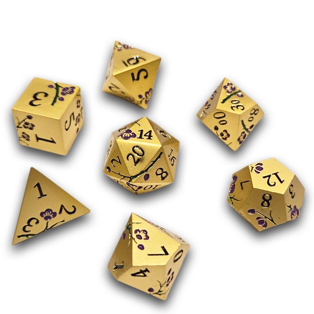 Chronicle - Gold Purple Sakura Metal Dice Set