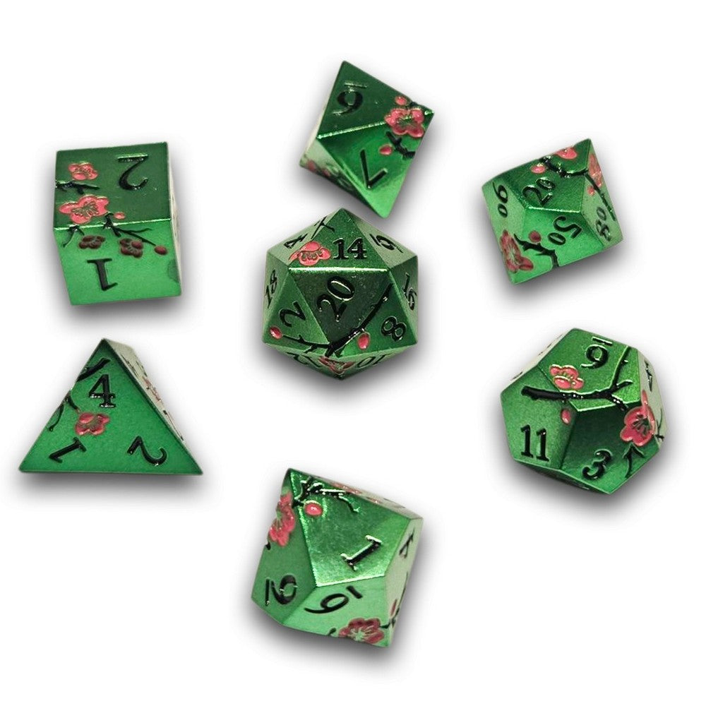 Chronicle - Green Pink Sakura Metal Dice Set