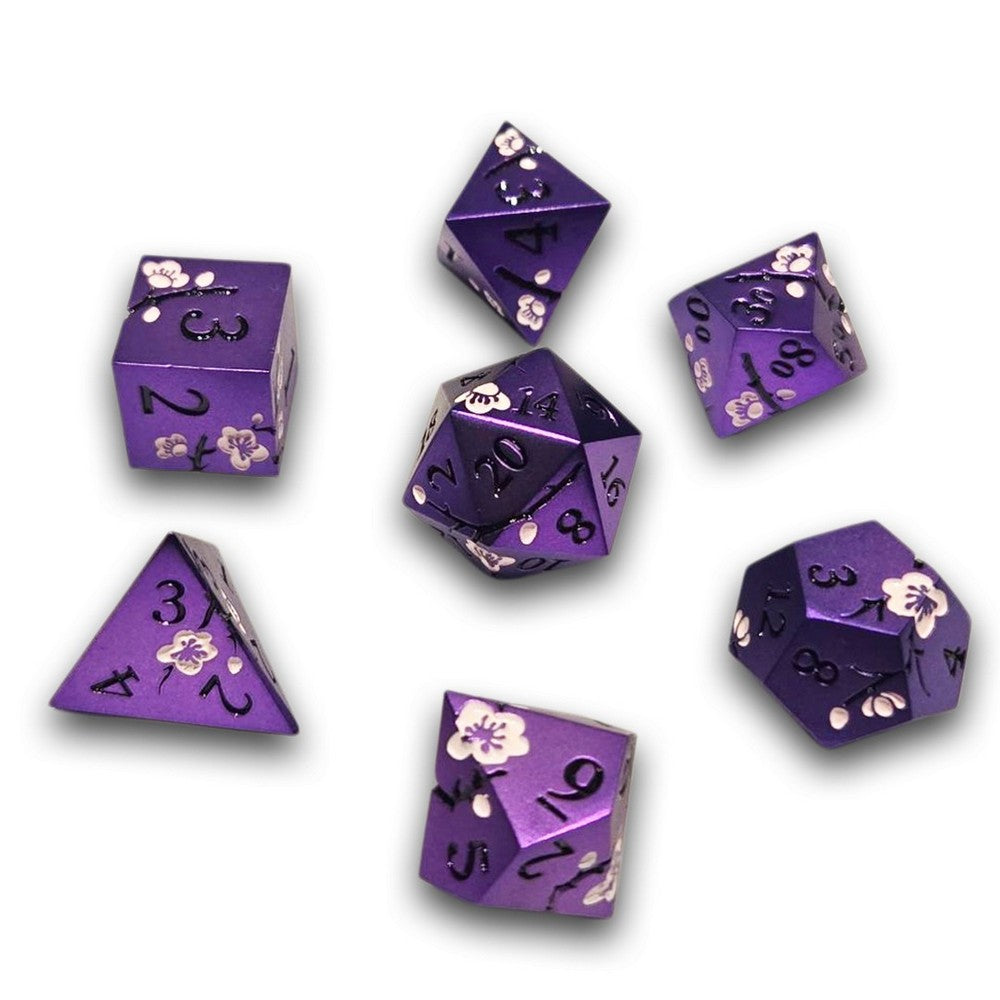 Chronicle - Purple White Sakura Metal Dice Set