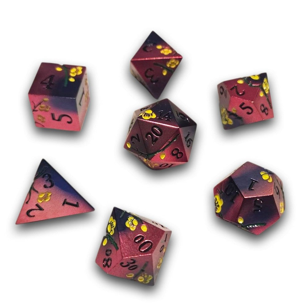 Chronicle - Red Black Sakura Metal Dice Set