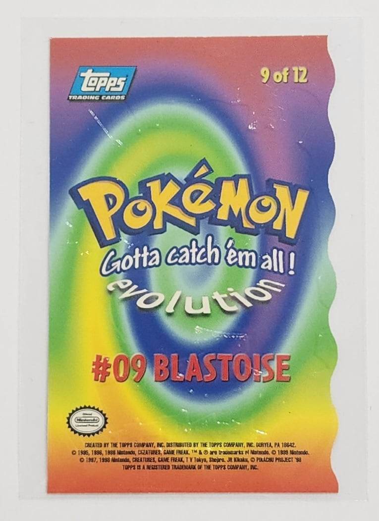 1999 Topps Pokemon Blastoise Card 9 of 12 Die-Cut Evolution #09