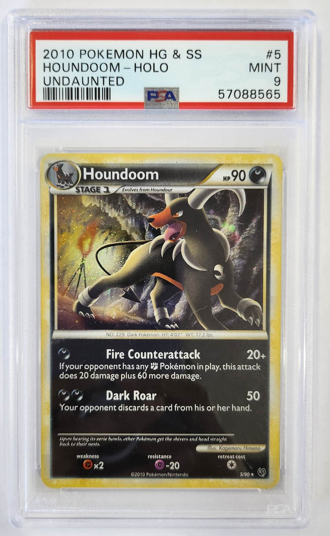 2010 Pokemon HG & SS Undaunted Houndoom - Holo - 5/90 - PSA9