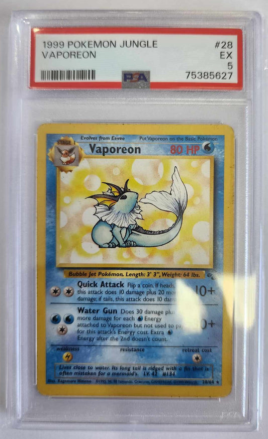 1999 Pokemon Jungle - Vaporeon 28/64 - PSA 5