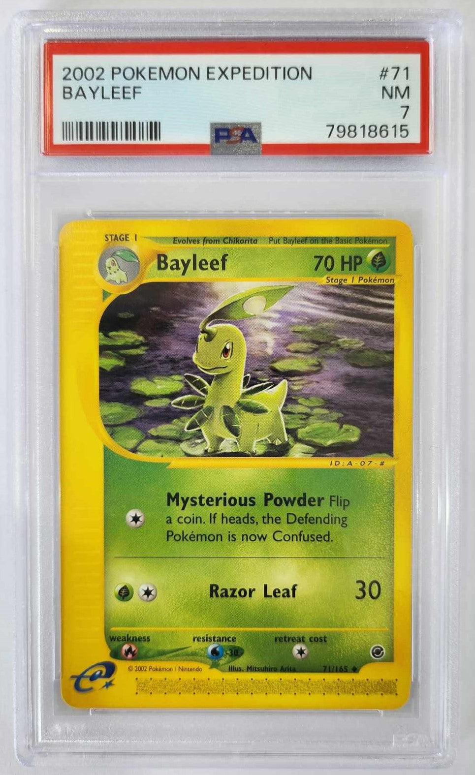 2002 Pokemon Expedition Bayleef - 71/165 - PSA7