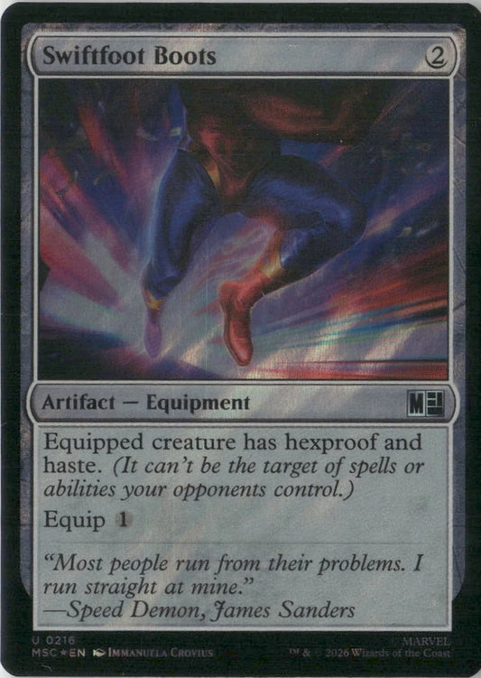 Scan Image | Swiftfoot Boots (Surge Foil) - Commander: Marvel Super Heroes | [5915BD12]