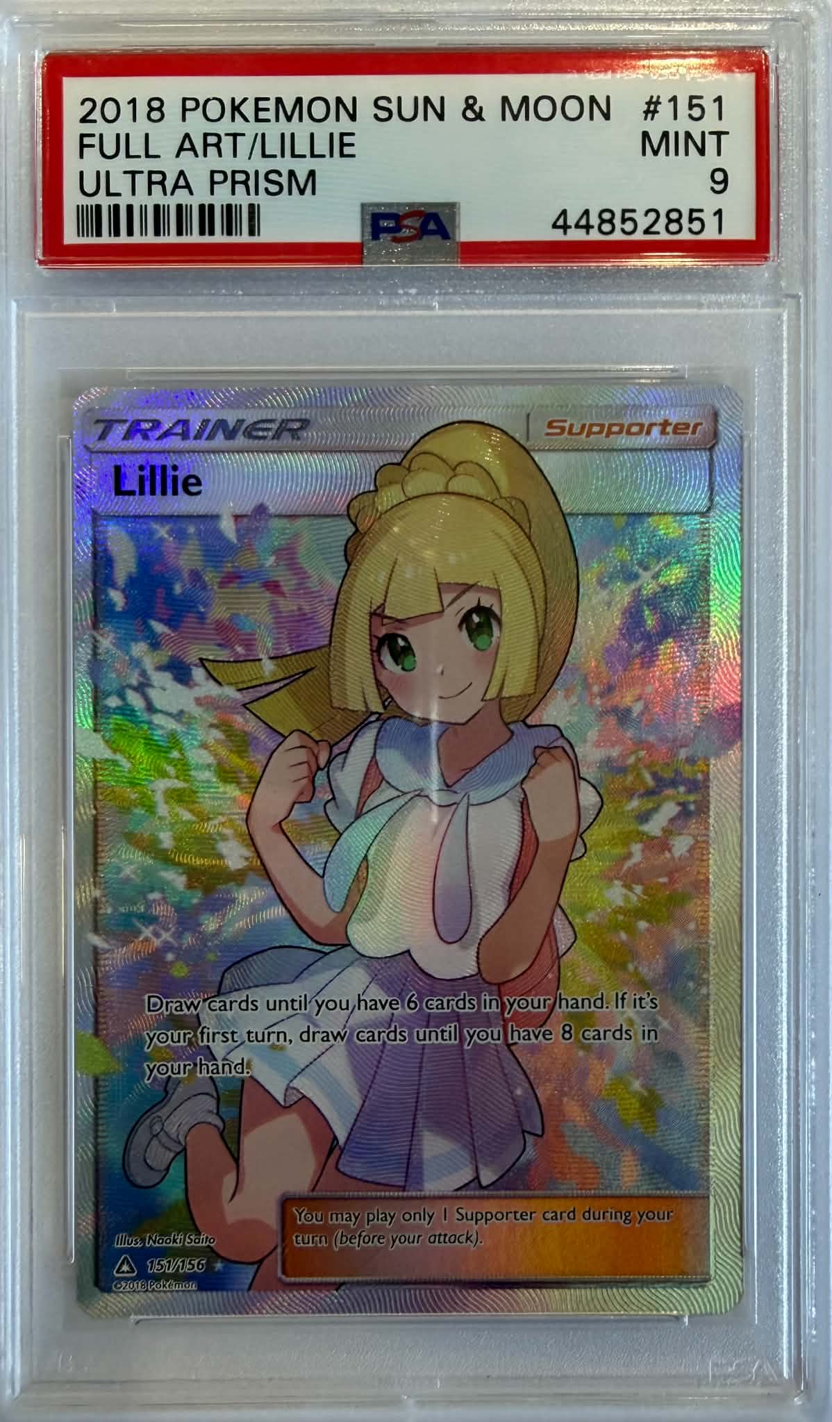 2018 Pokemon Sun & Moon Ultra Prism 151 Fa/Lillie Ultra Prism - PSA 9