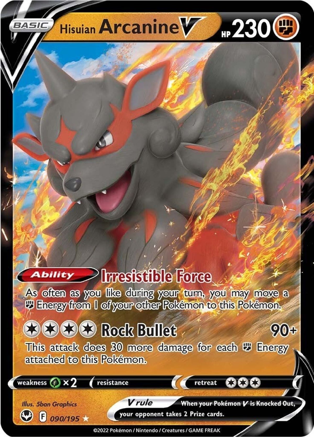 Hisuian Arcanine V - SWSH12: Silver Tempest