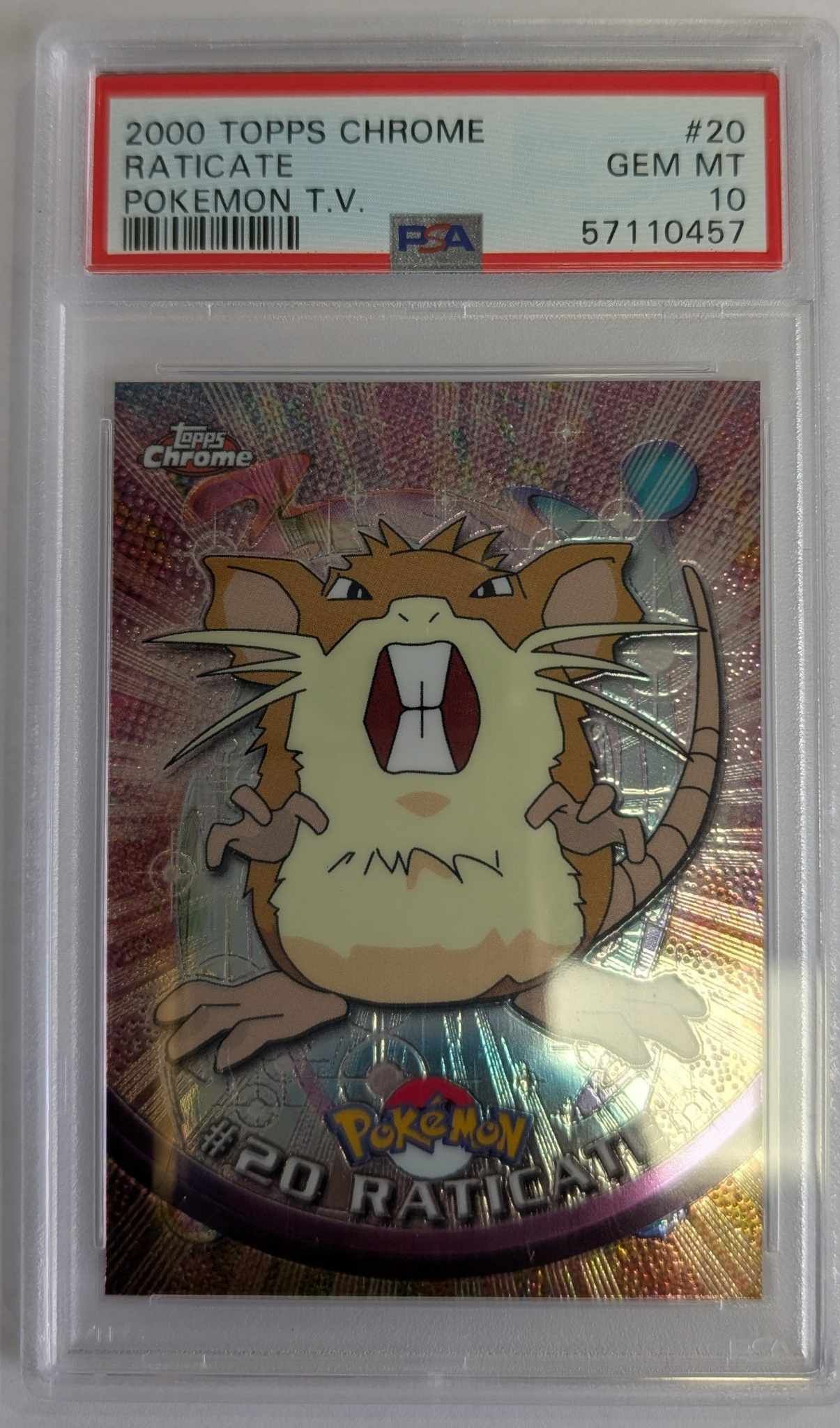 2000 Topps Chrome Pokemon T.V. 20 Raticate Pokemon T.V.