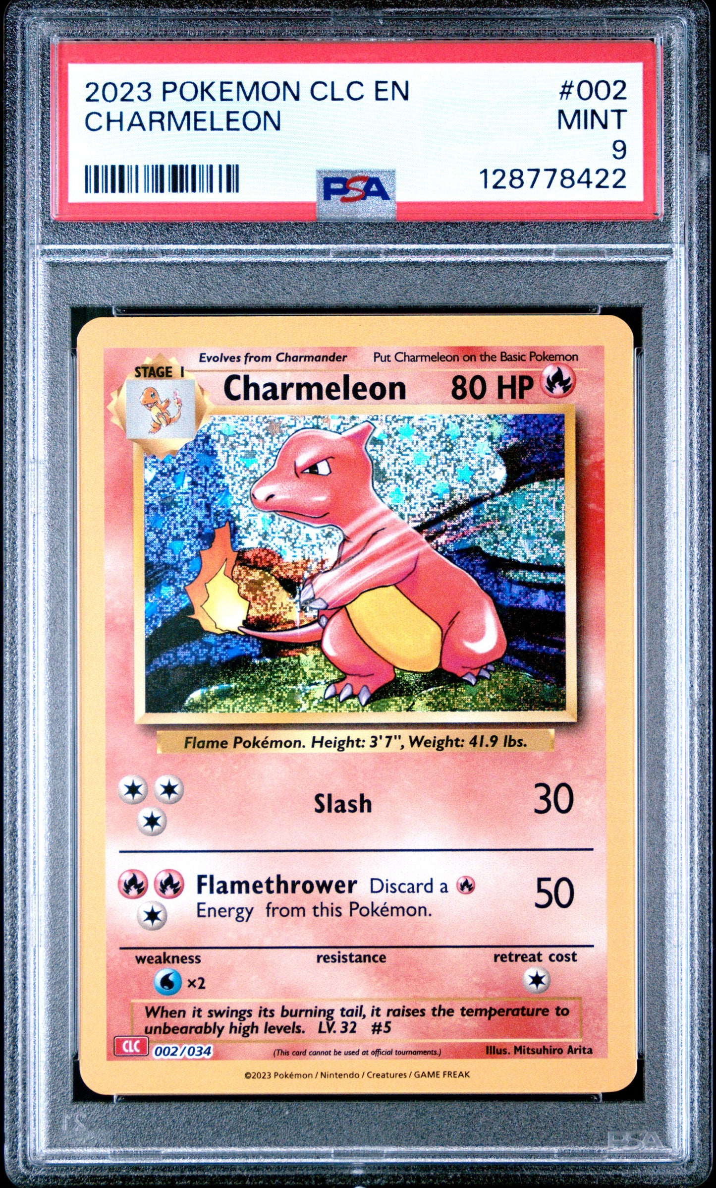 2023 Pokemon Clc-Trading Card Game Classic Charizard & Ho-Oh Ex Deck 002 Charmeleon - PSA 9