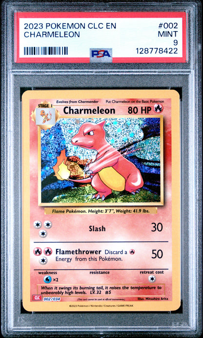 2023 Pokemon Clc-Trading Card Game Classic Charizard & Ho-Oh Ex Deck 002 Charmeleon - PSA 9