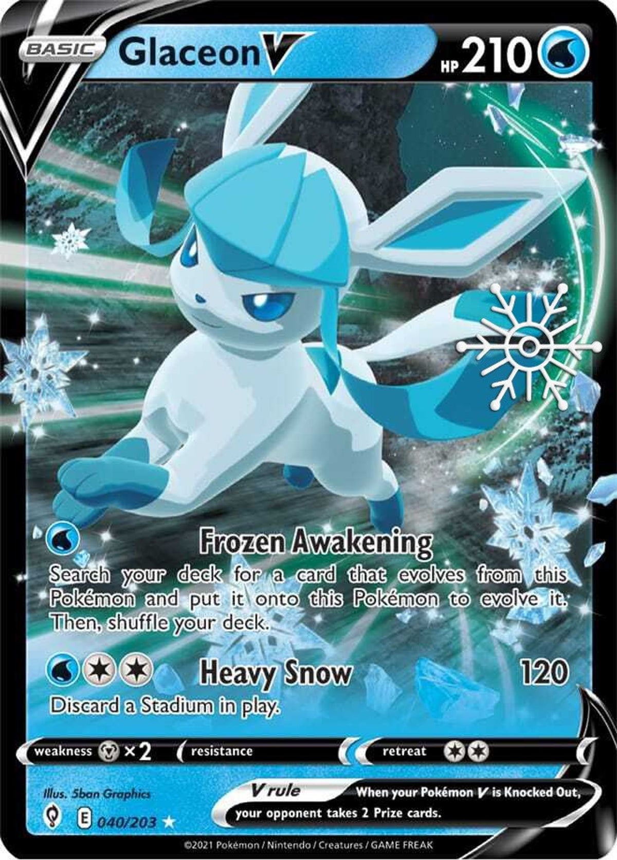 Glaceon V - 040/203 (Holiday Calendar) - Miscellaneous Cards & Products