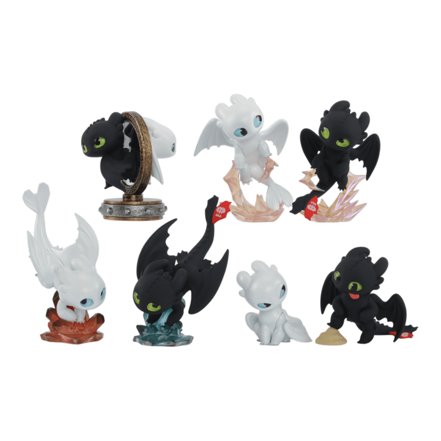 How to Train Your Dragon - Toothless & Light Fury Intertwined Blind Box Figures (Display of 6)