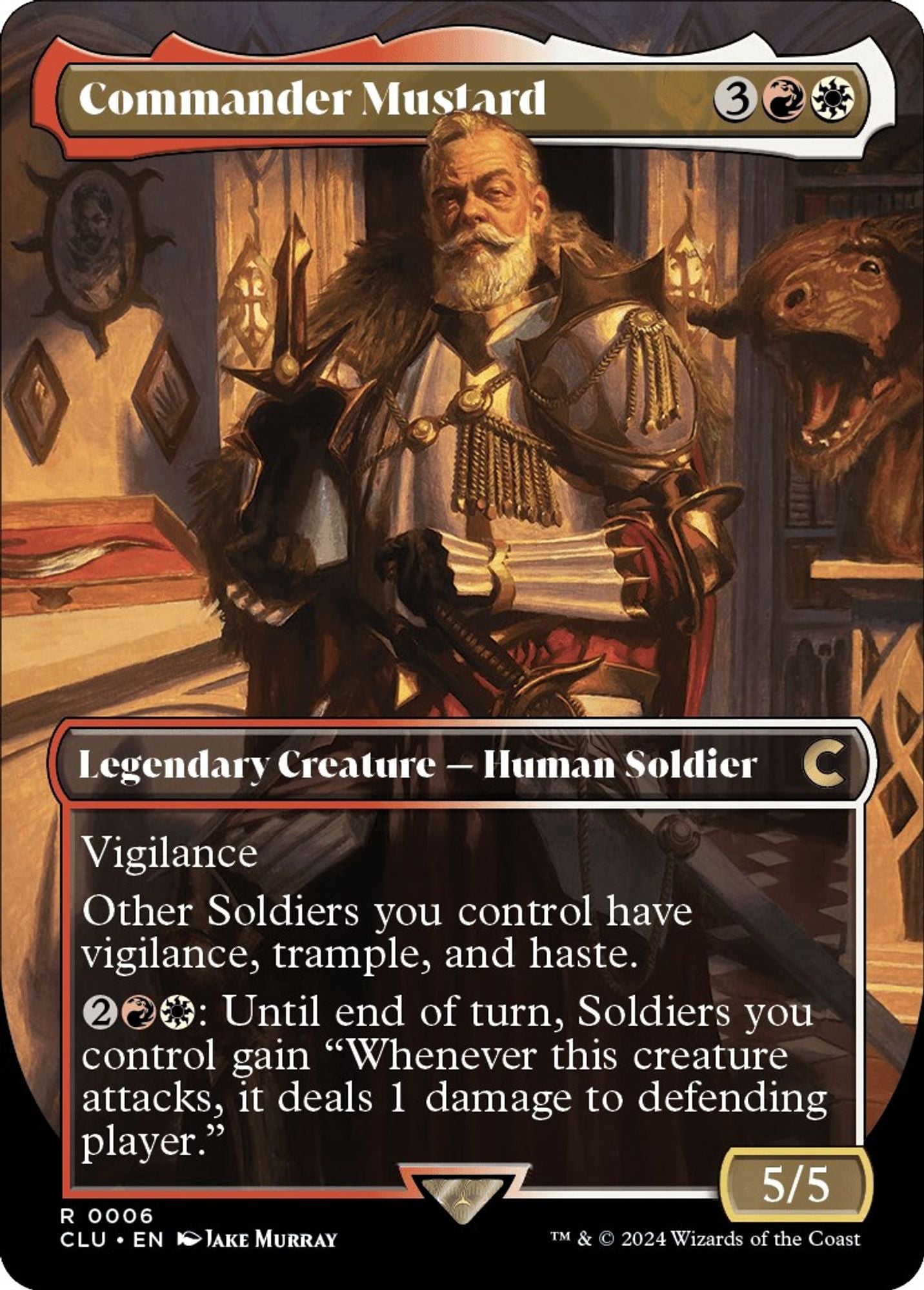 Commander Mustard (Borderless) - Ravnica: Clue Edition