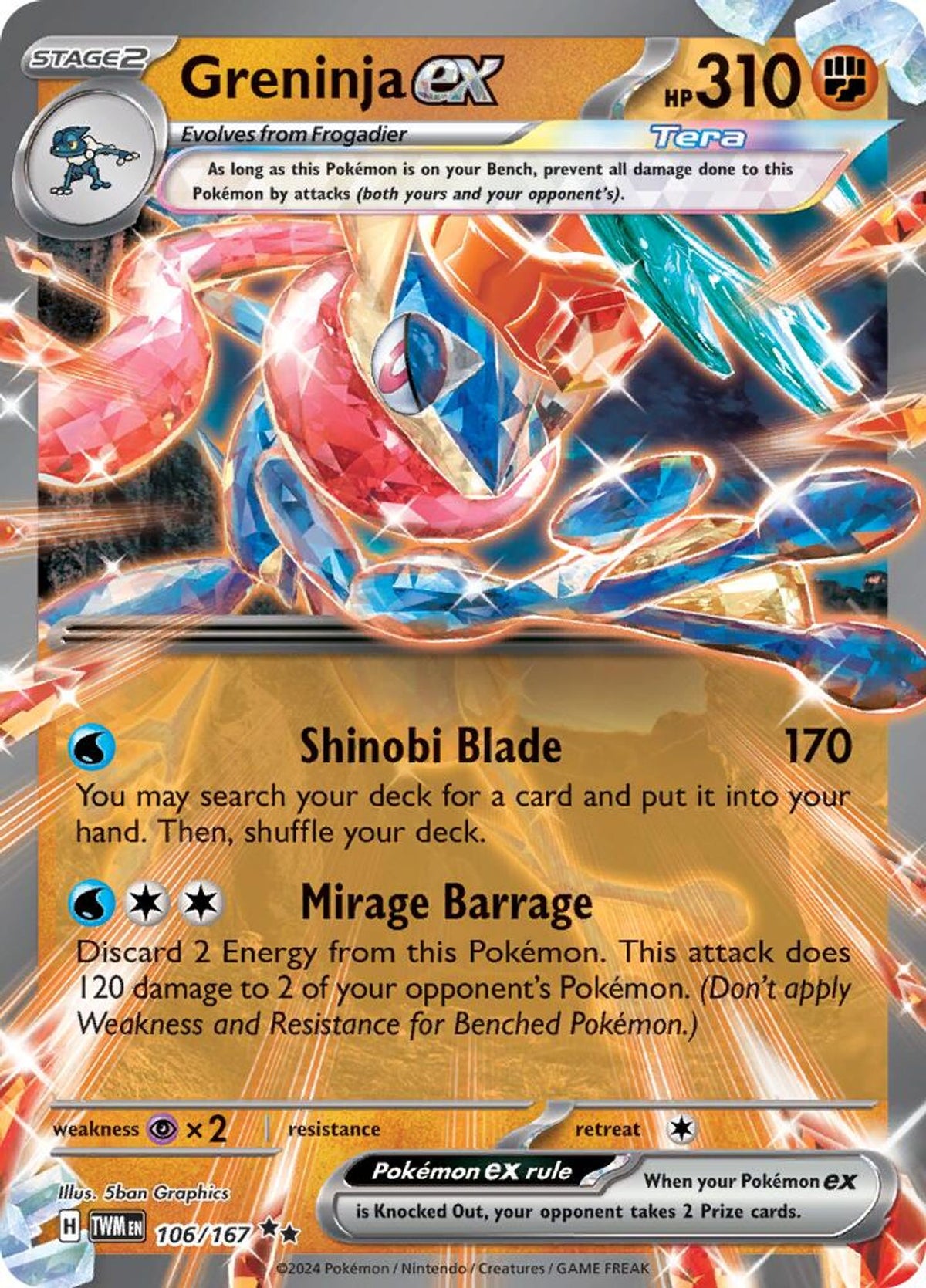 Greninja ex - 106/167 - SV06: Twilight Masquerade