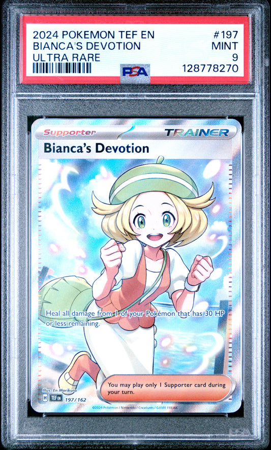 2024 Pokemon Tef En-Temporal Forces 197 Bianca's Devotion Ultra Rare - PSA 9