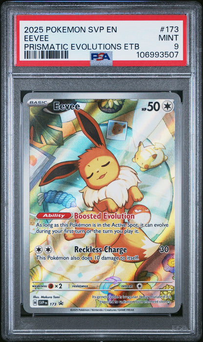 2025 Pokemon Svp En-Sv Black Star Promo 173 Eevee Prismatic Evolutions Etb - PSA 9