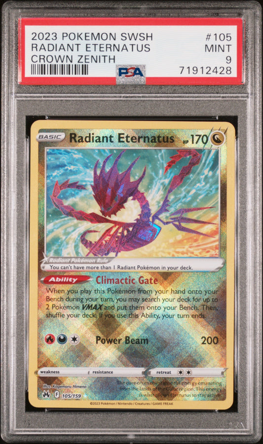 2023 Pokemon Sword And Shield Crown Zenith 105 Radiant Eternatus Crown Zenith - PSA 9
