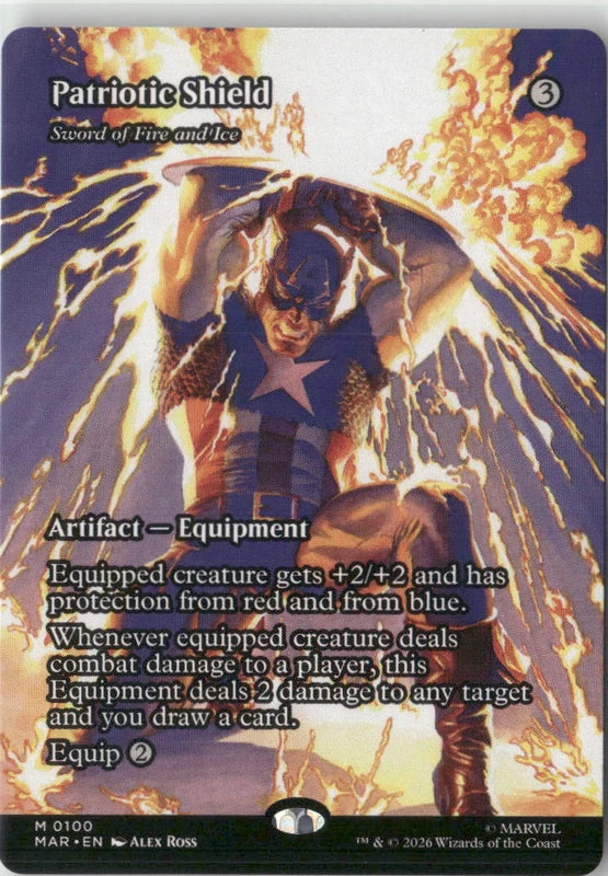 Scan Image | Patriotic Shield - Sword of Fire and Ice (Borderless) - Marvel Universe Eternal-Legal | [ABF49B04]