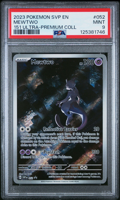 2023 Pokemon Svp En-Sv Black Star Promo 052 Mewtwo 151 Ultra-Premium Coll - PSA 9