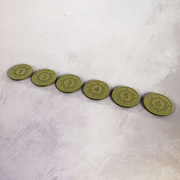 One page Rules - Grimdark Future - Metal Objective Markers (6)