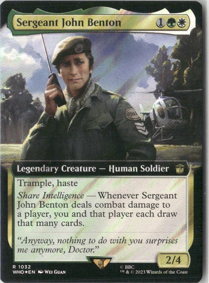 Scan Image | Sergeant John Benton (Extended Art) (Surge Foil) - Universes Beyond: Doctor Who | [80C8025C]